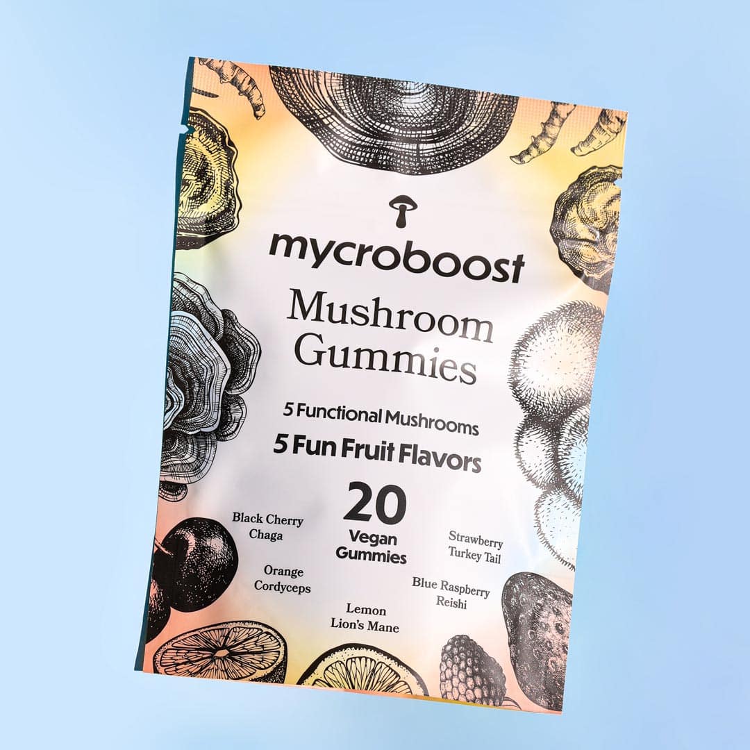 Mycroboost Mushroom Vegan Gummies 20-Ct bag